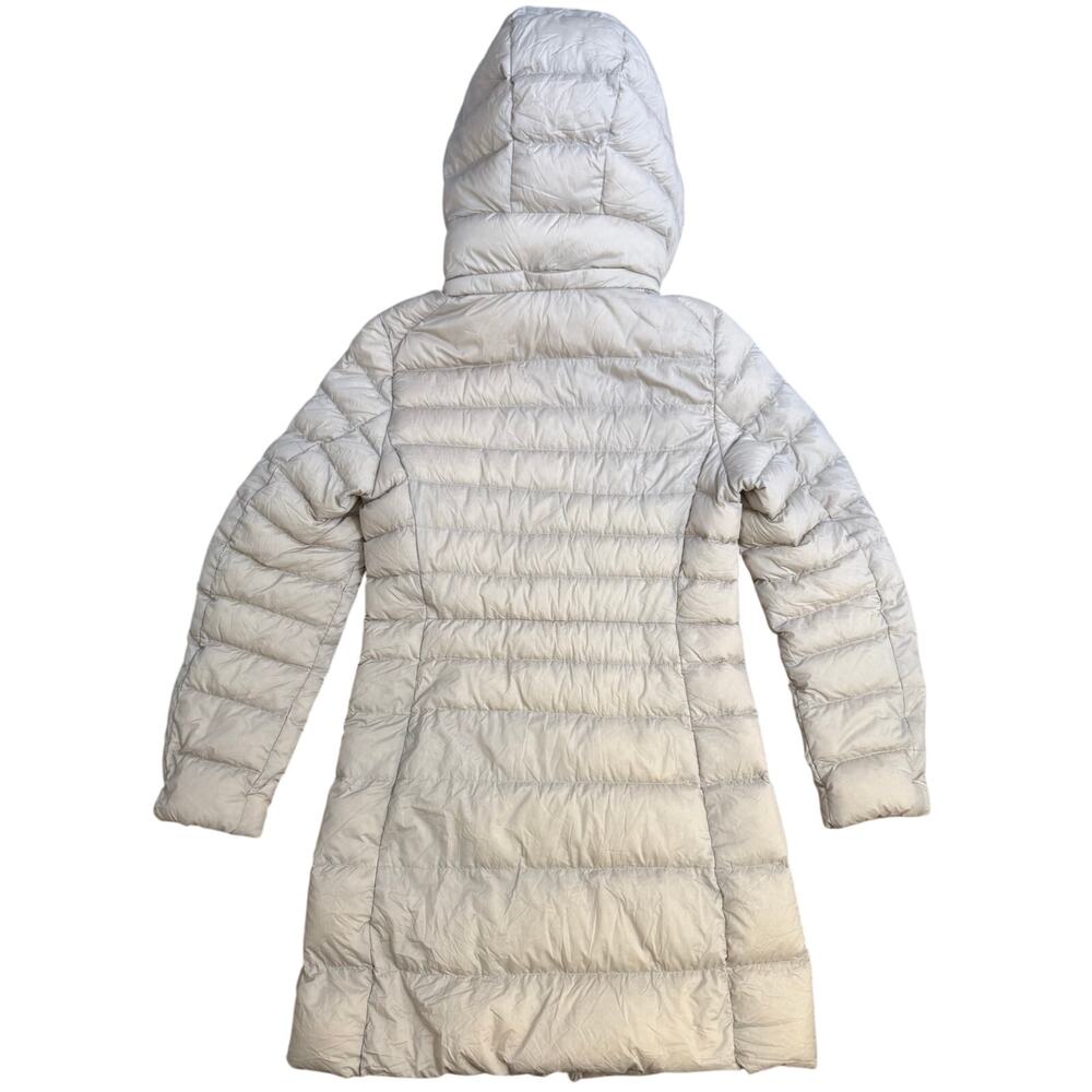 Uniqlo Ultra Light Long Genuine Down Coat Puffer Winter Nylon Beige Women's XS - Picture 2 of 11